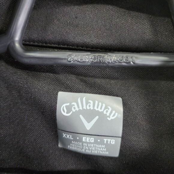 Mens Black & Gray Callaway Pullover Sweatshirt 1/4 Zip Long Sleeve Size XXL - Picture 7 of 12